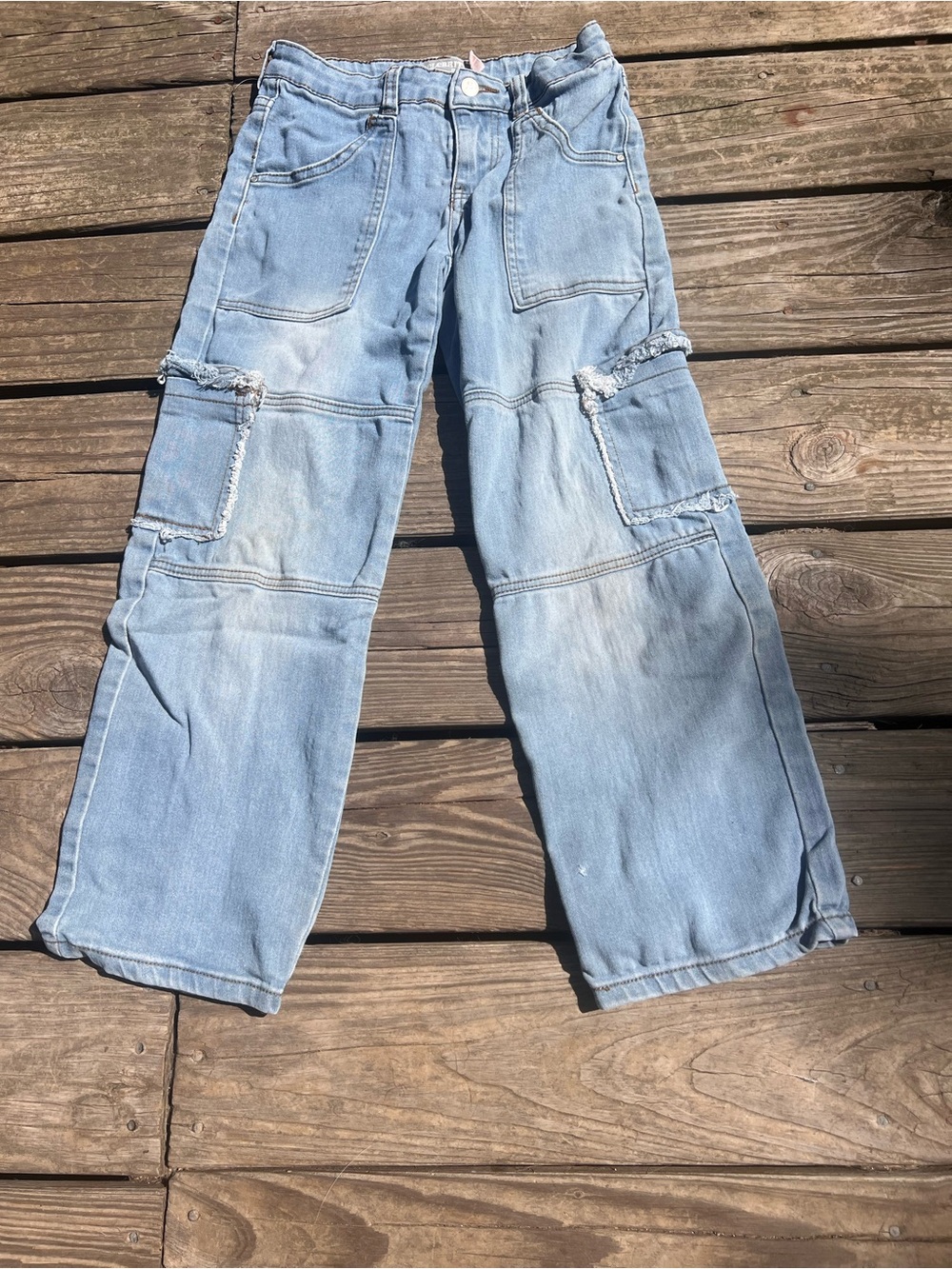 CELEBRITY ACE Light Blue kids wide leg Denim Pants - size 8